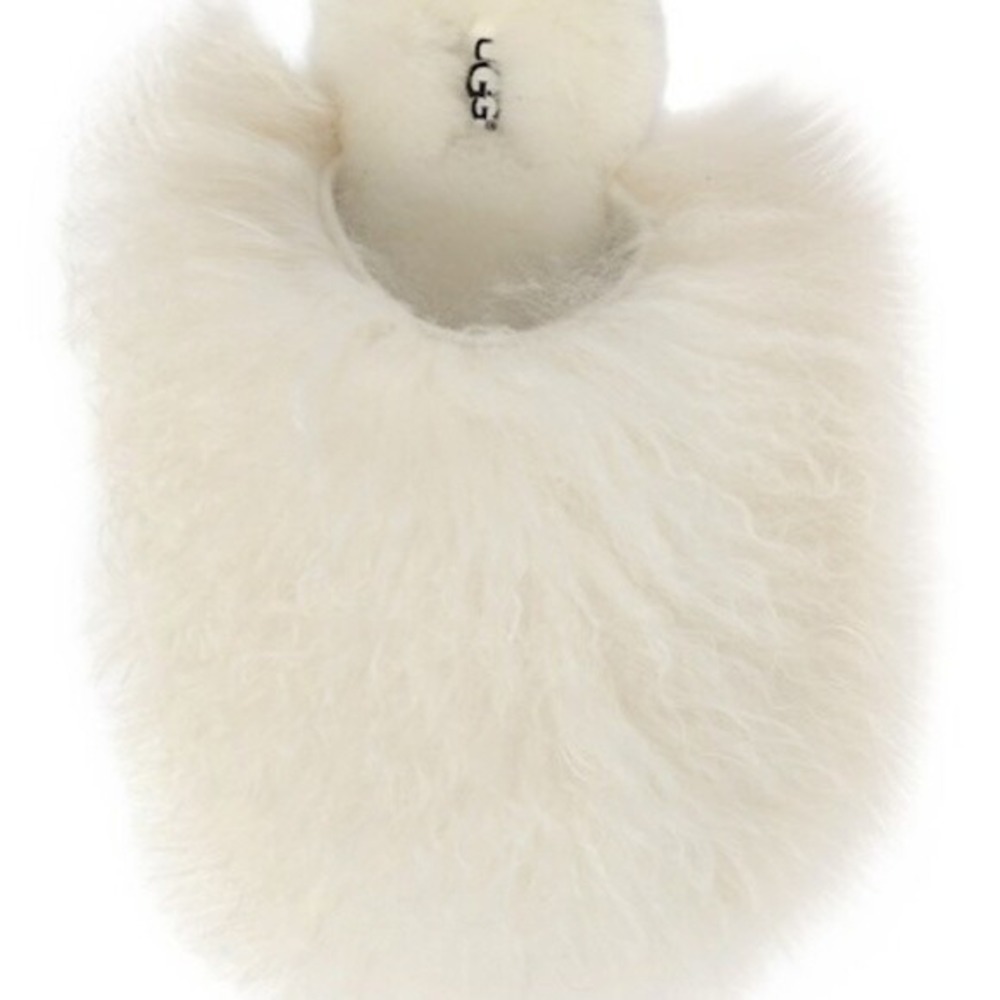 New UGG FLUFF MOMMA MONGOLIAN CLOG WHITE FLUFFY SLIP-ON SLIPPERS size 5